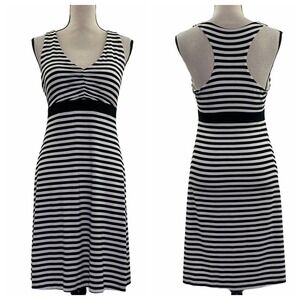 DAKINI Black White Striped Mini Dress Size Medium